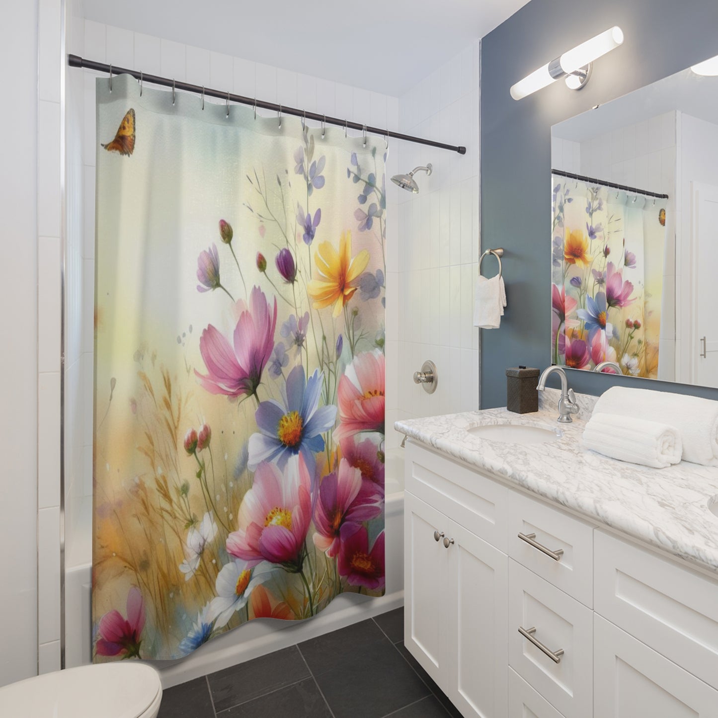 Springtime Wildflower Floral Shower Curtain