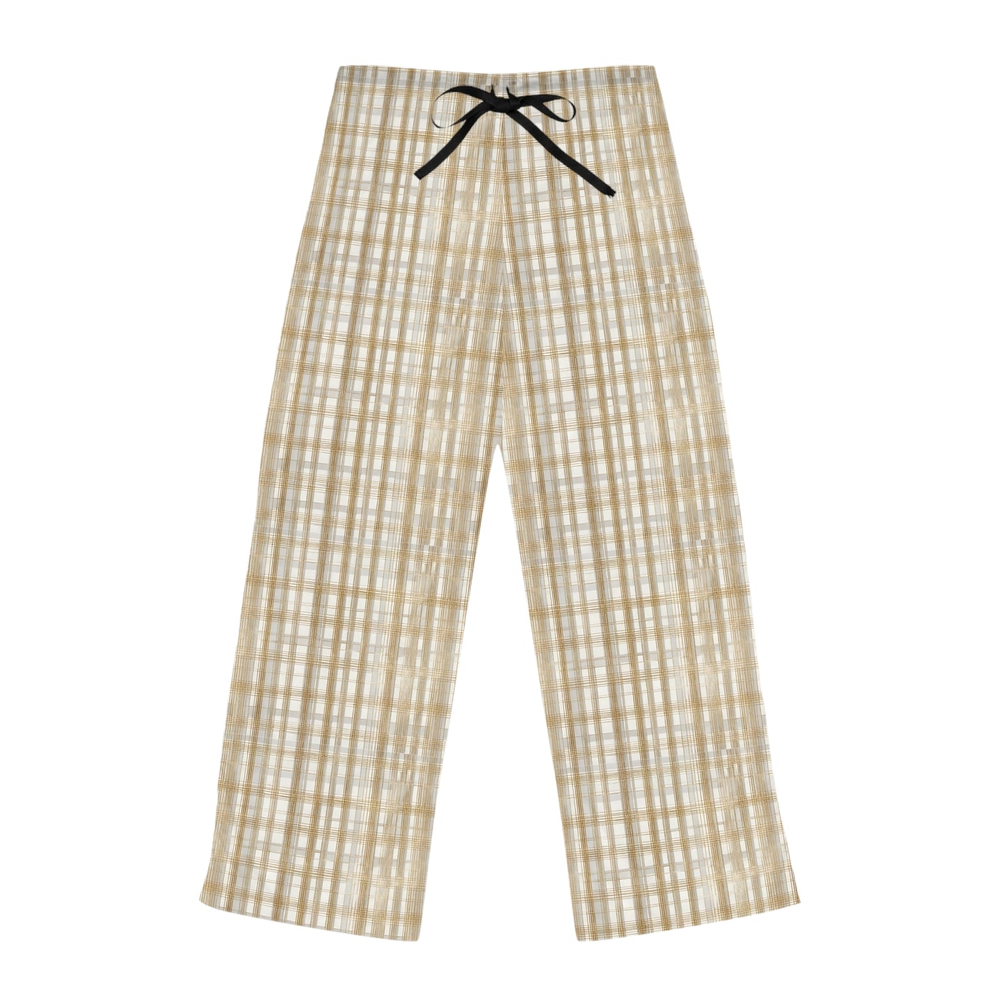 White Grey And Gold Plaid Pajammy Lounge Pants