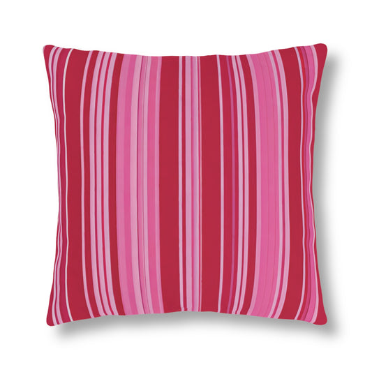 Pink & Red Striped, Indoor/Outdoor Waterproof Pillow