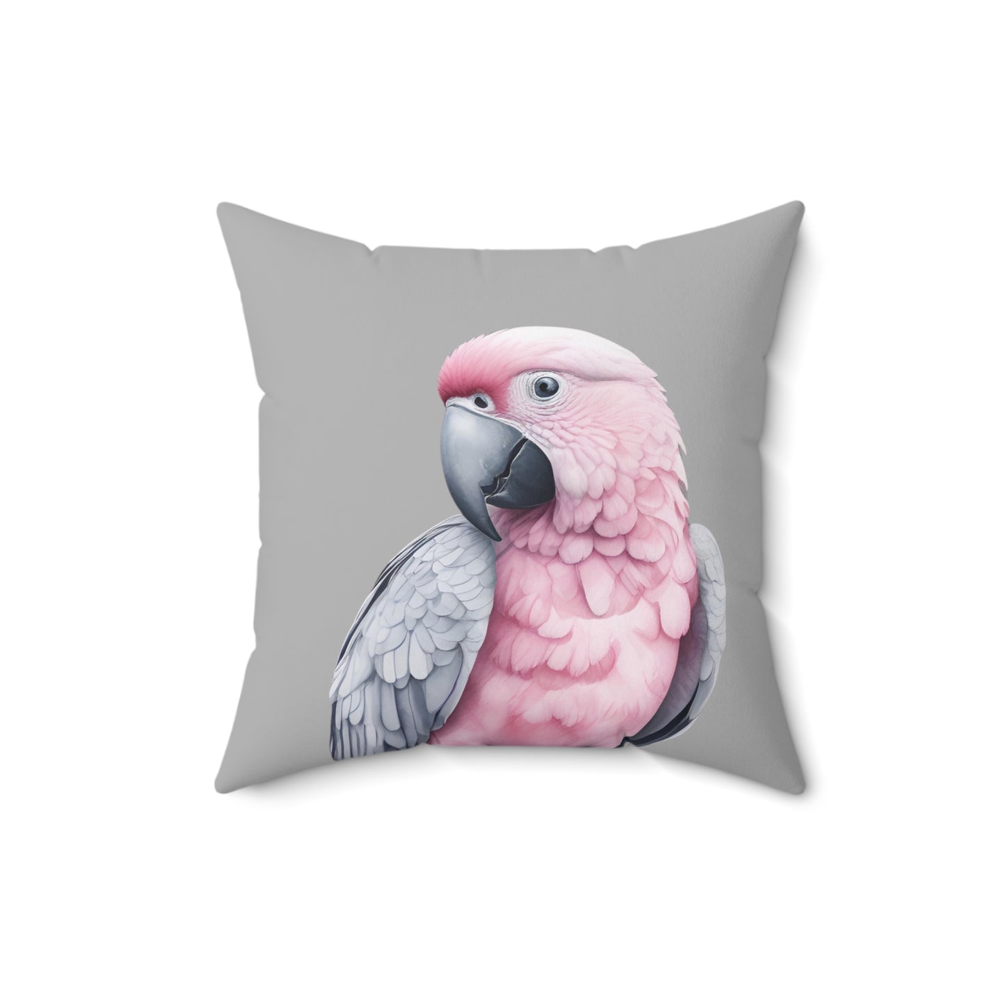 Peek-A-Boo Parrot In Grey Throw Pillow