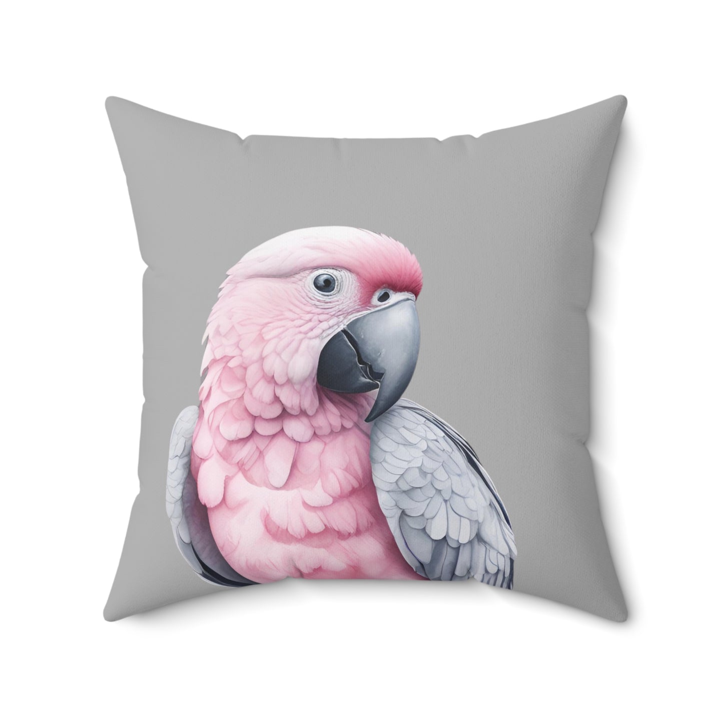 Peek-A-Boo Parrot In Grey Throw Pillow
