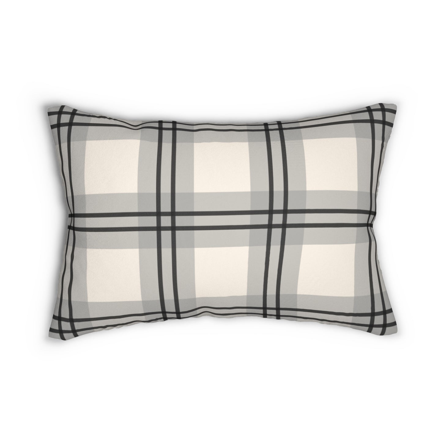 Cream And Black Box Lumbar Pillow