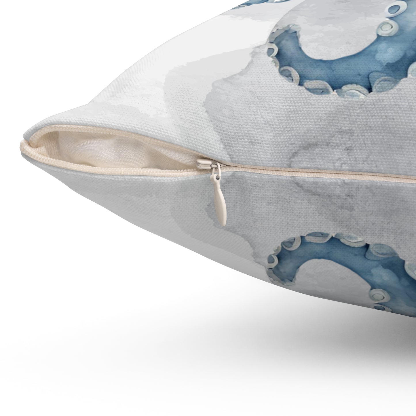 Blue Cream Grey Octopus Decorative Throw Pillow