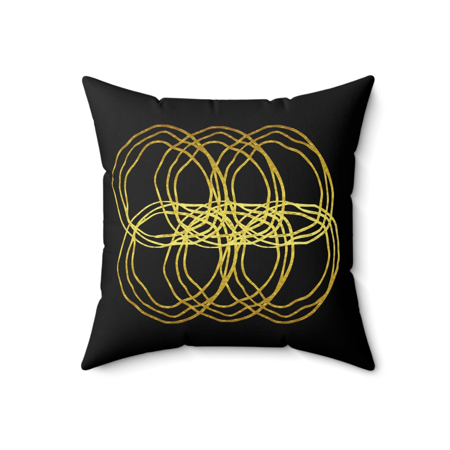 Black And Gold Modern Abstract Decorative Throw Pillow