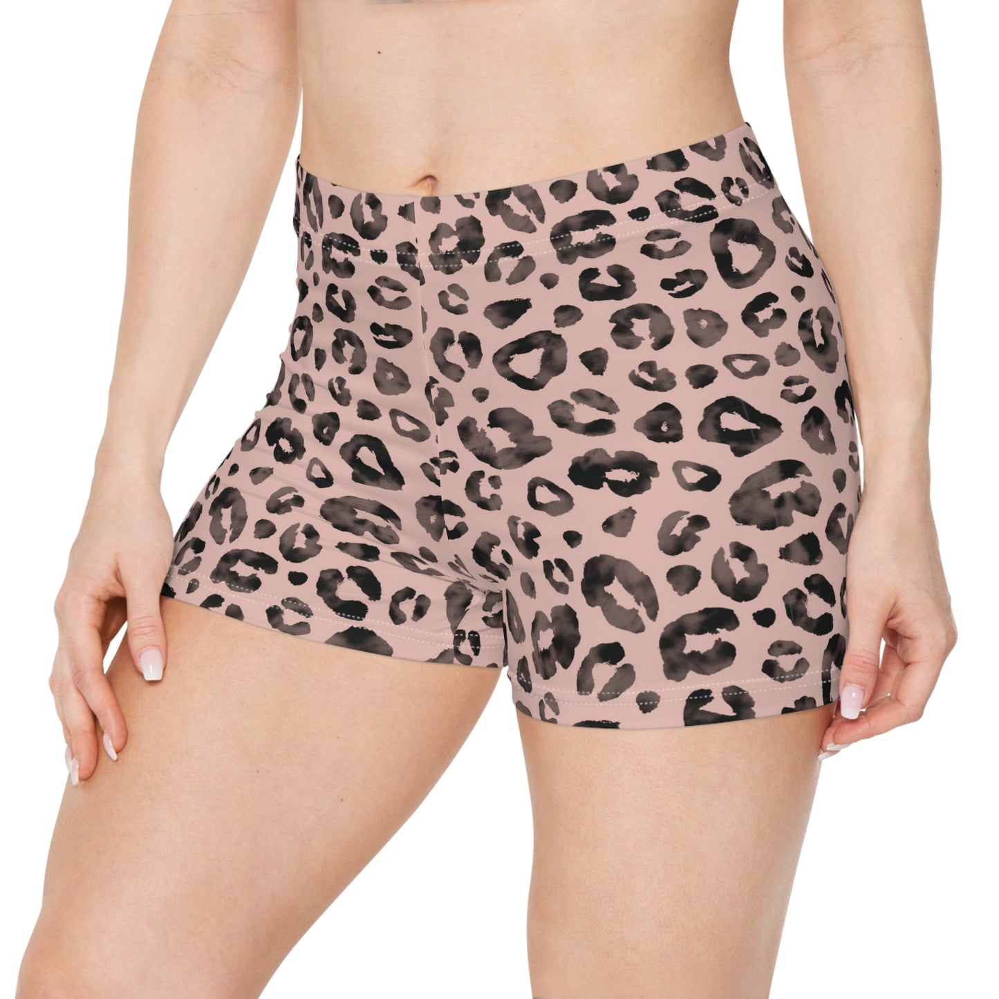 Pale Pink Leopard Cutie Booty Shorts