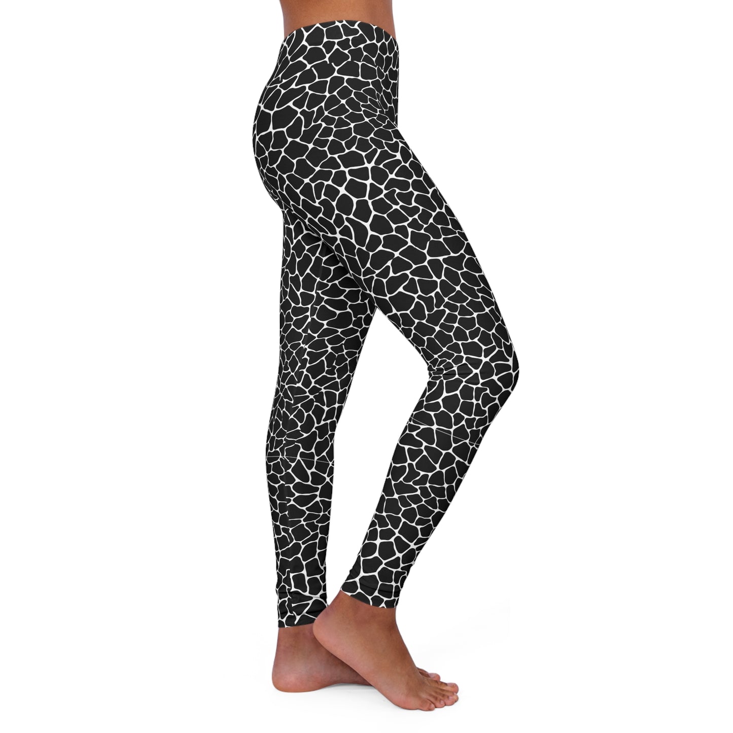Mosaic Black & White, Women's Full-Length Leggings