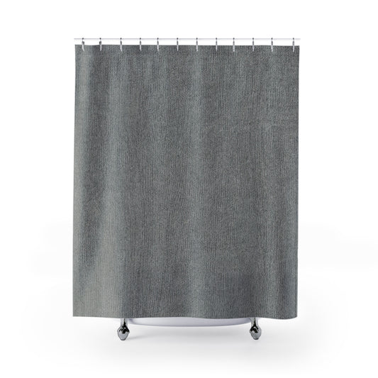Modern Dark Grey Textured Look Shower Curtain