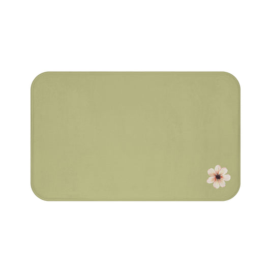 Moss Green With Wildflower Bath Mat