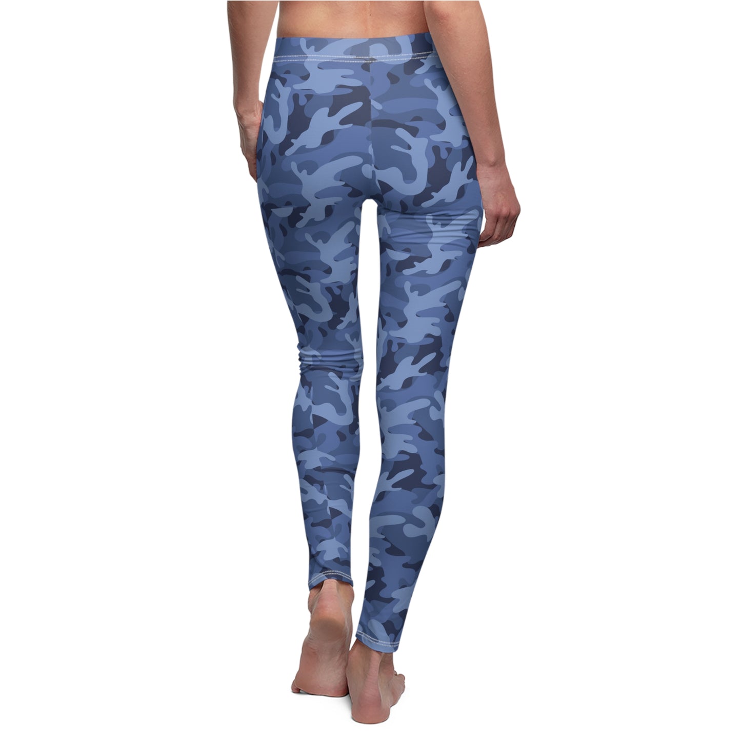 Multi Blue Camo, Brushed Suede Feel, Full-Length Leggings