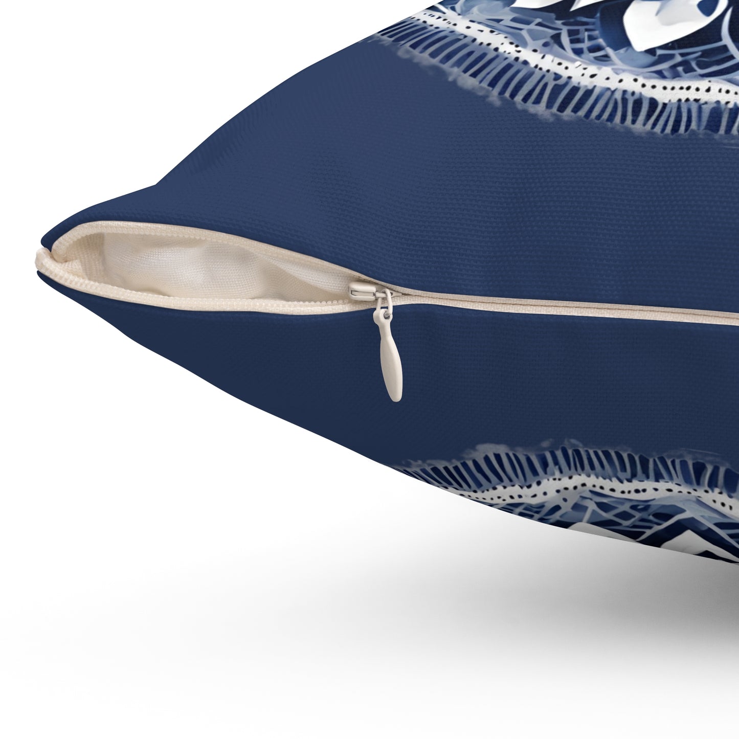 Blue And White Mandala Decorative Throw Pillow