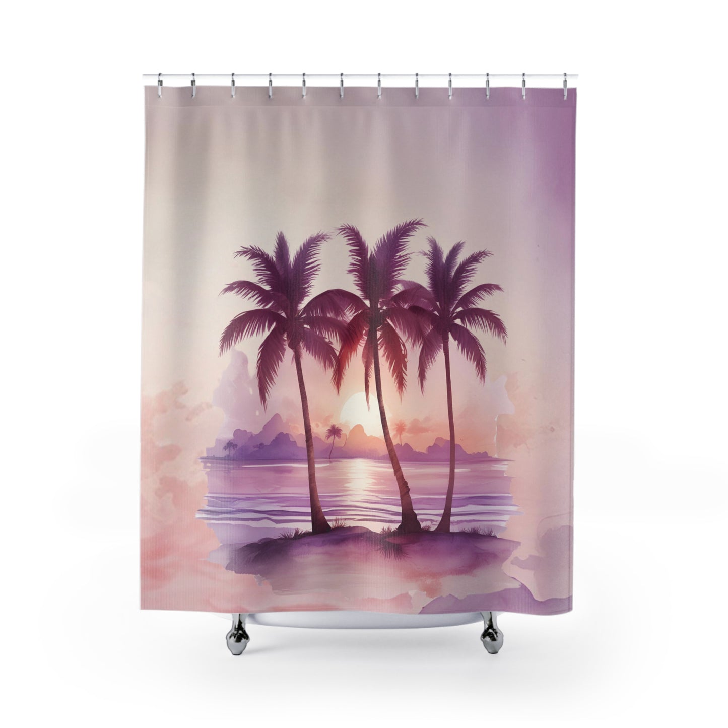 Sunset Paradise Purple And Orange Shower Curtain