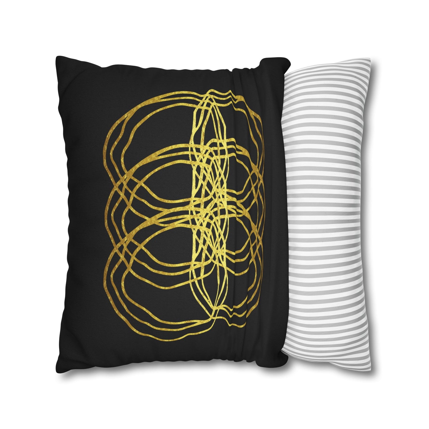 Black And Gold Moder Abstract Throw Pillow Cover