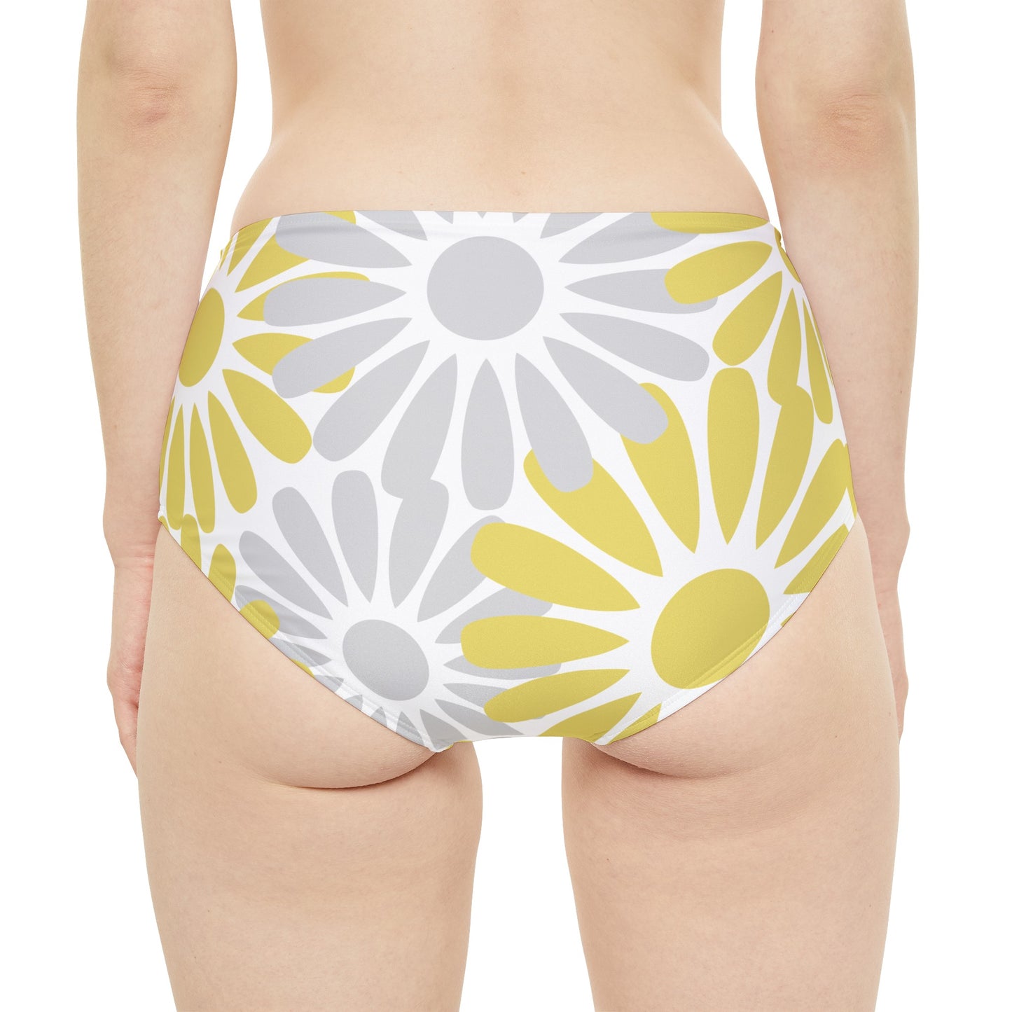 Grey And Gold High-Waist Hipster Bikini Bottom