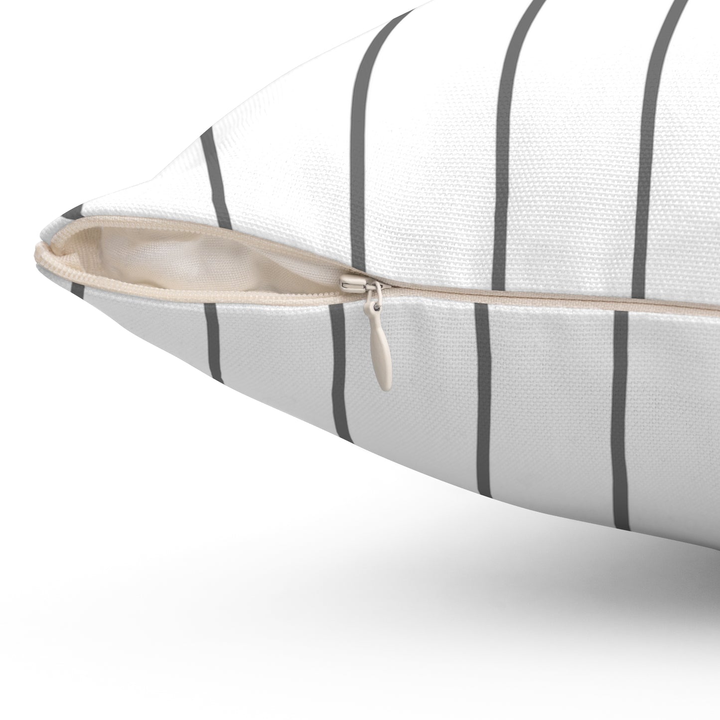 White And Grey Stripe Decorative Throw Pillow