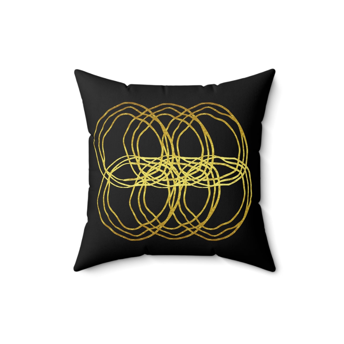 Black And Gold Modern Abstract Decorative Throw Pillow