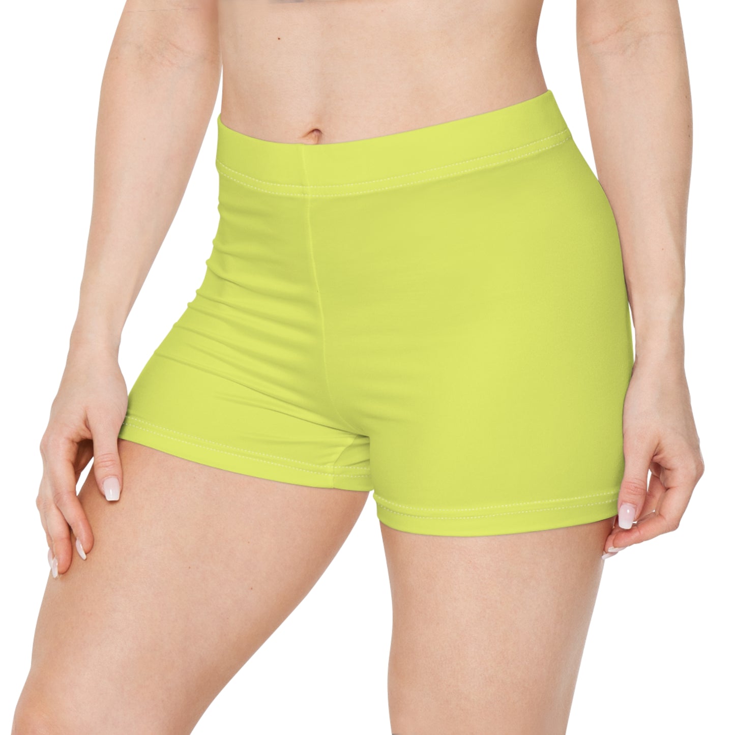 Lemon Yellow And Pink Bite Me Cutie Booty Shorts