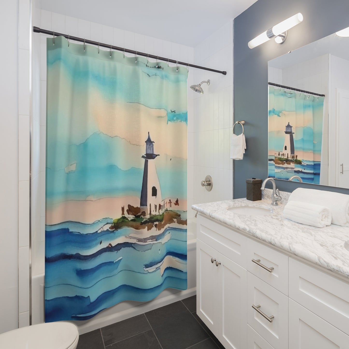 Coastal Lighthouse Shower Curtain