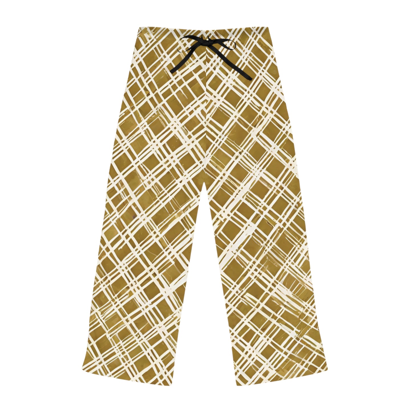 Gold And White Abstract Diamond Pattern Pajammy Lounge Pants