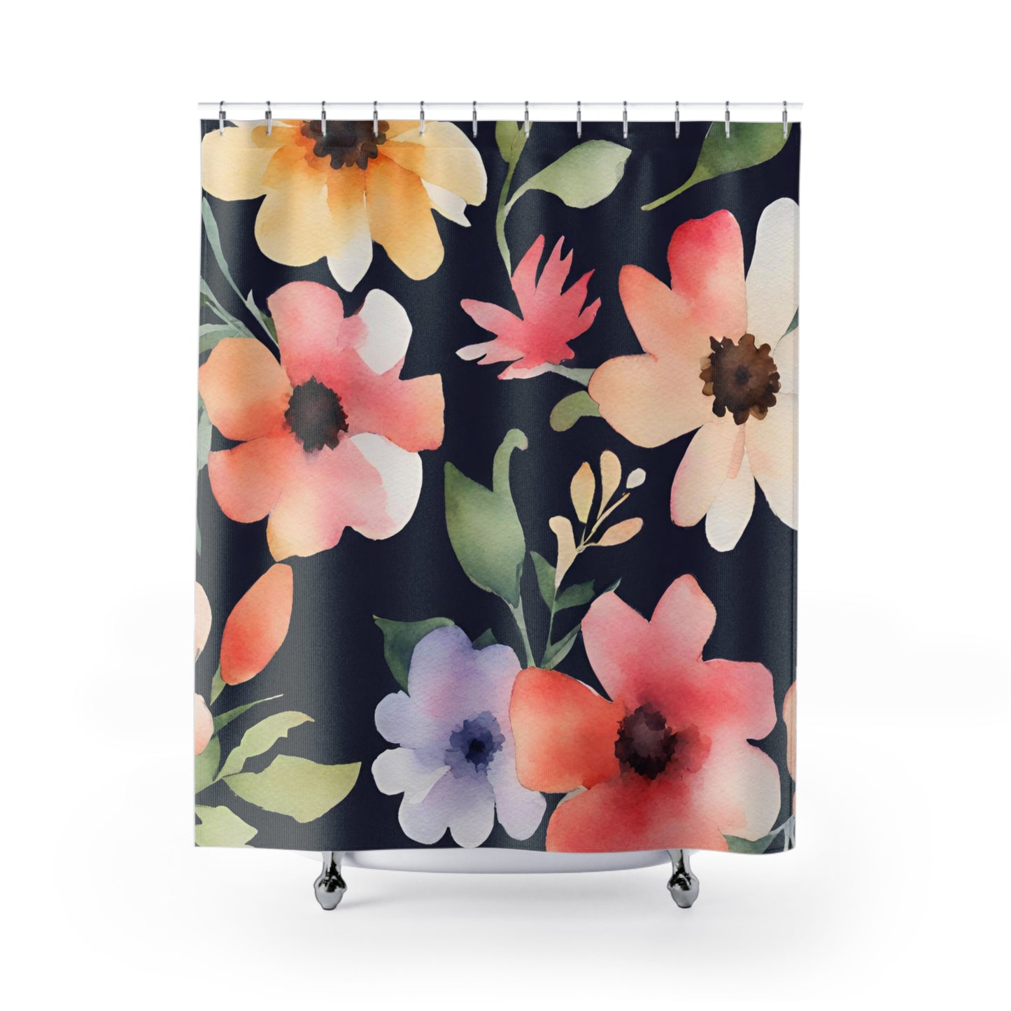 Fun Graphic Floral Shower Curtain