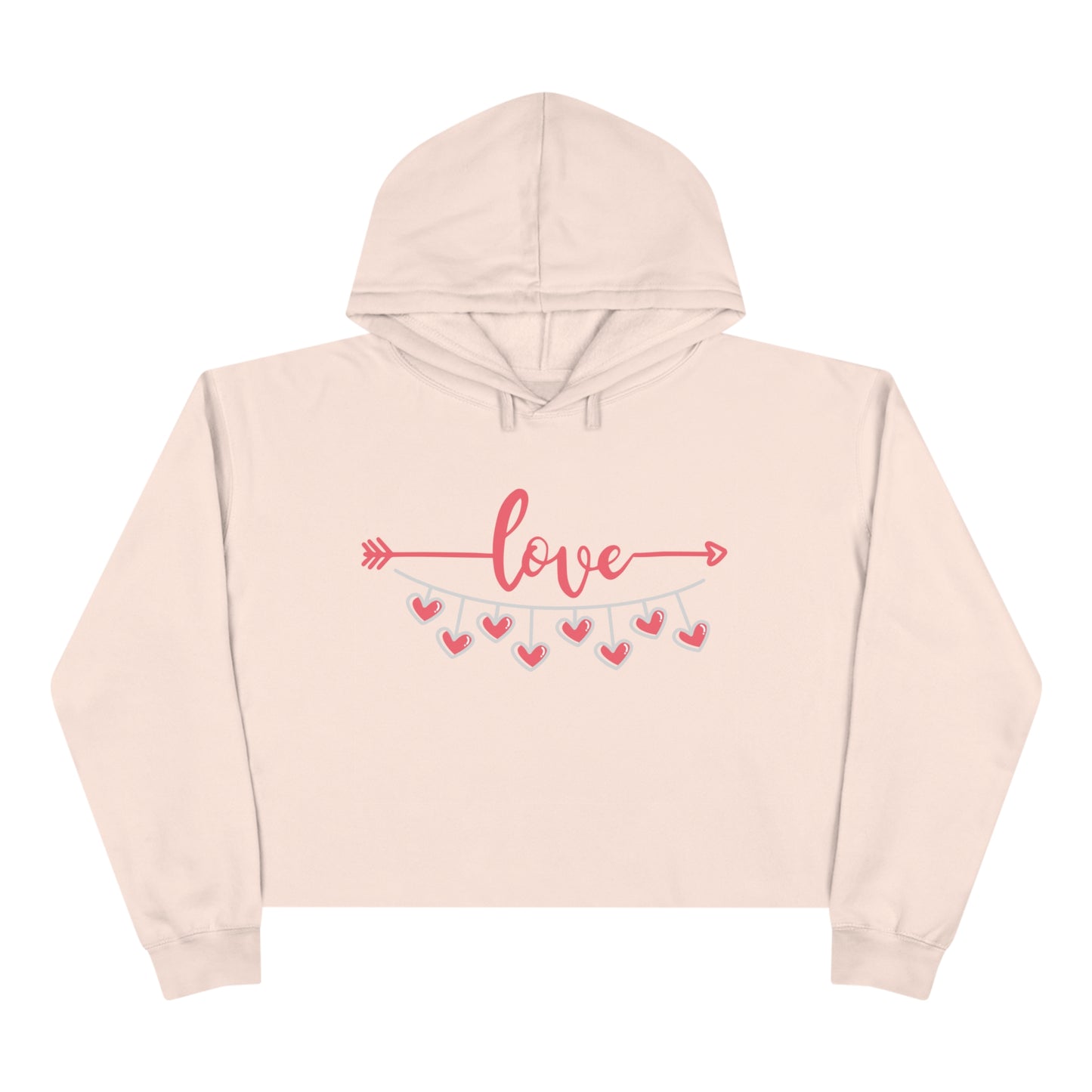 Love & Hearts Cropped Hoodie (Available In Other Colors)