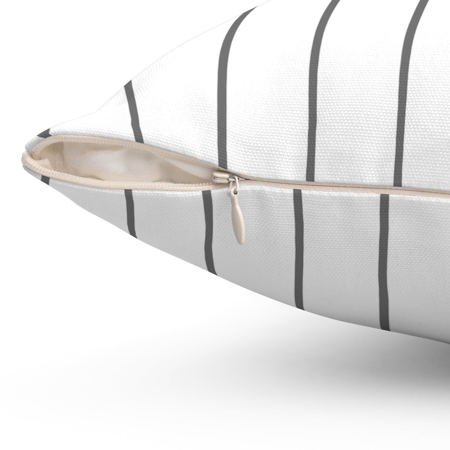White And Grey Stripe Decorative Throw Pillow
