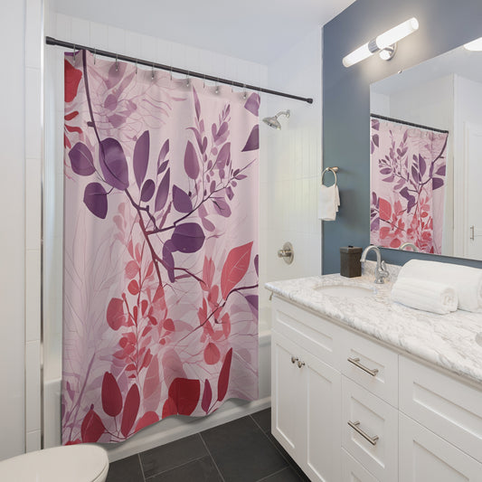 Orange And Purple Fall Leaves Shower Curtain