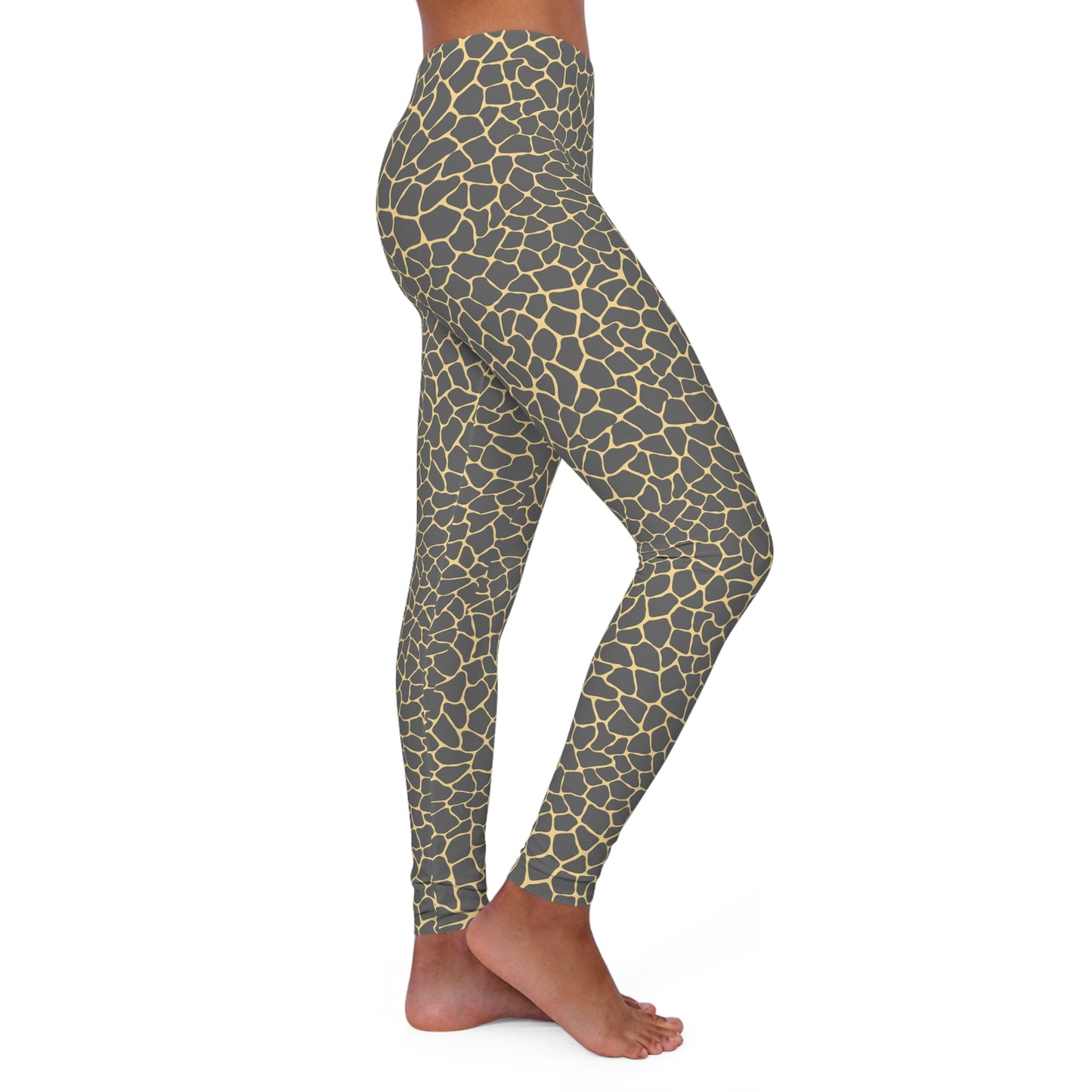 Silky Smooth Mosaic Grey & Gold, Women's Full-Length Leggings