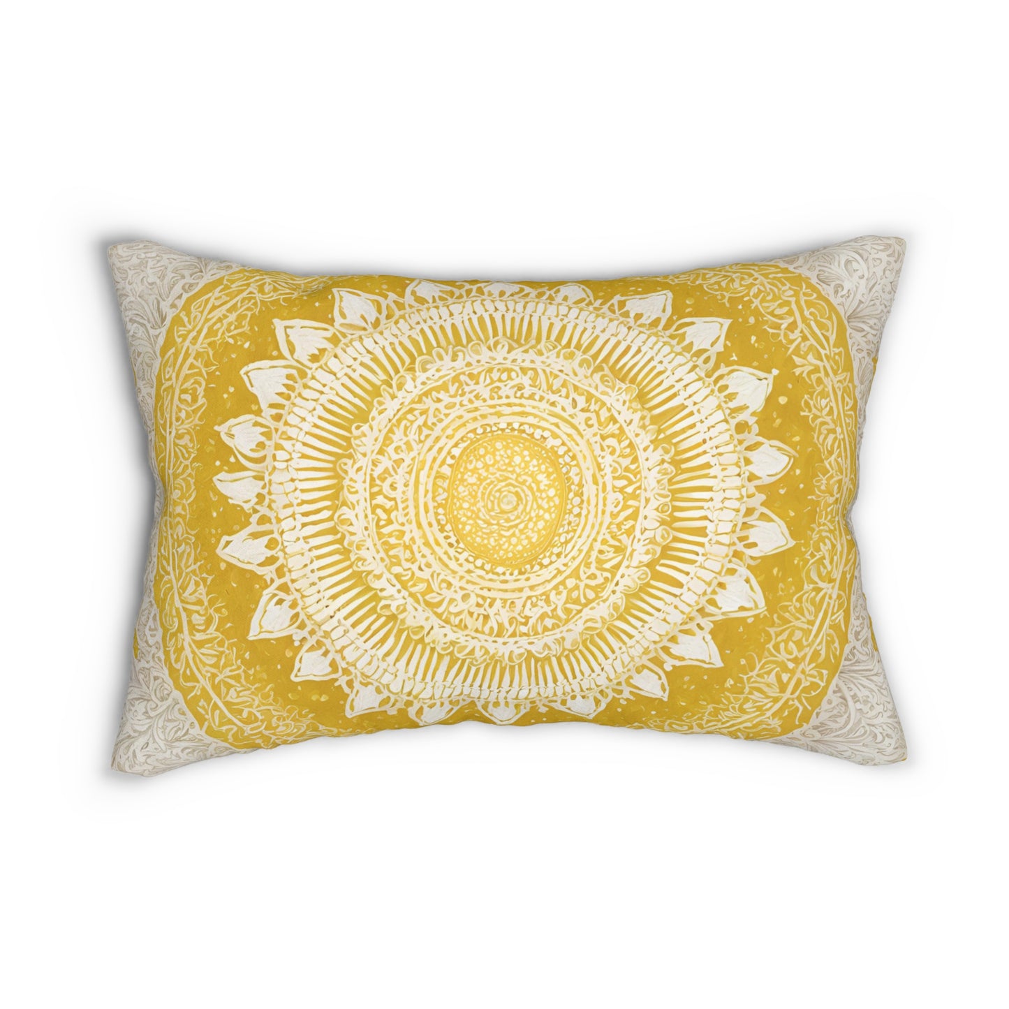 Yellow And Yellow Mandala Lumbar Pillow
