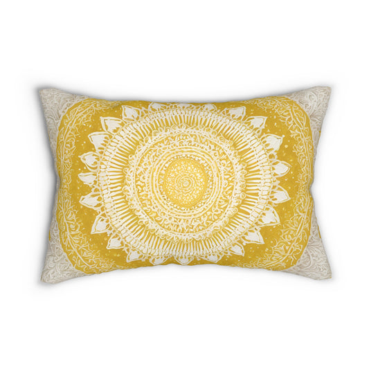 Yellow And Yellow Mandala Lumbar Pillow