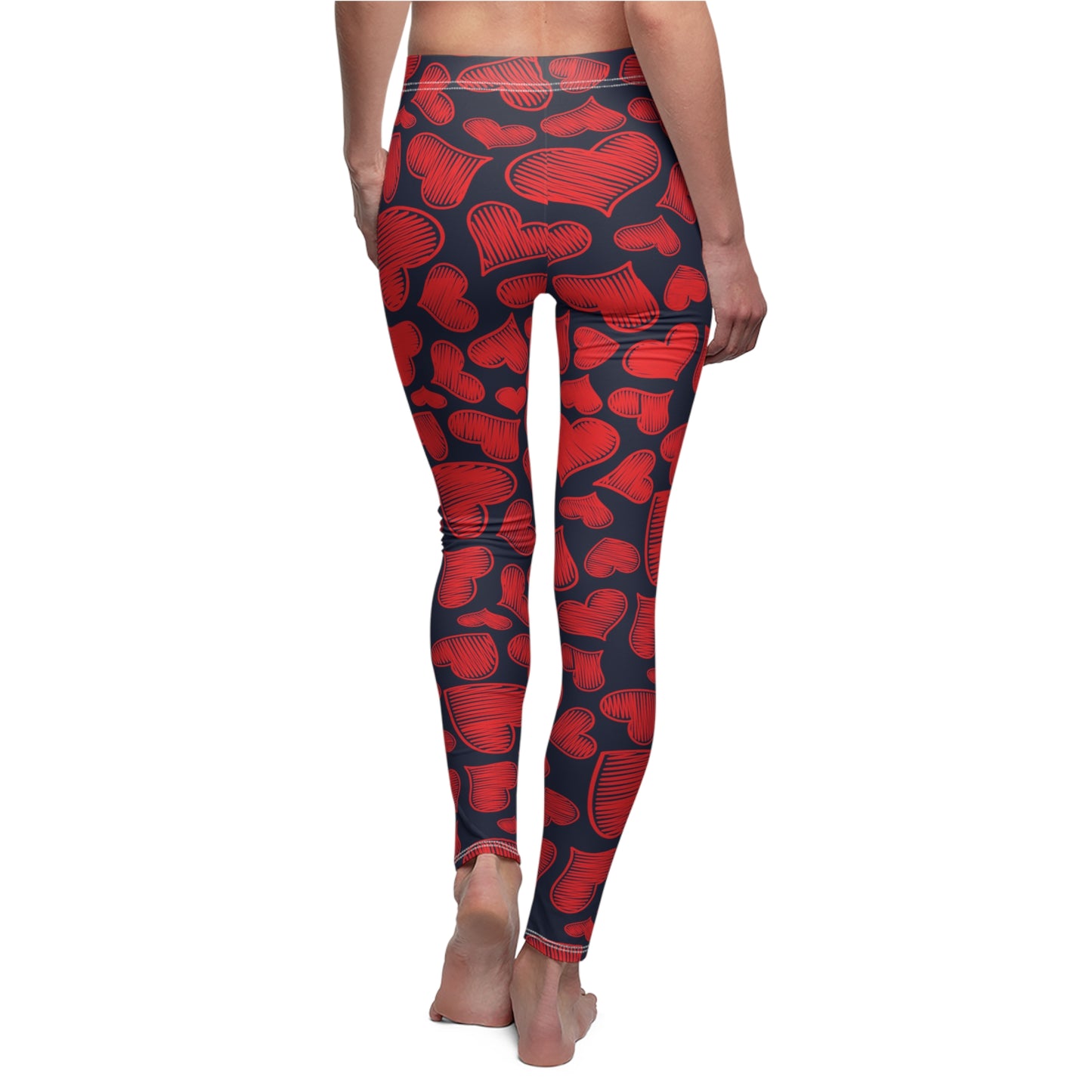 Hearts Full-Length Leggings In Navy