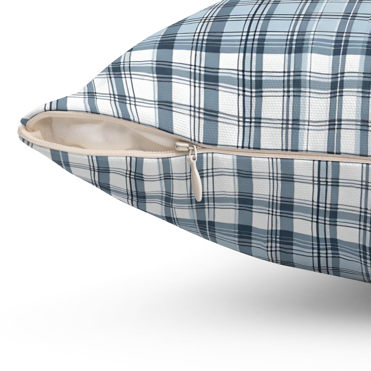 Light Blue And White Plaid Decorative Throw Pillow