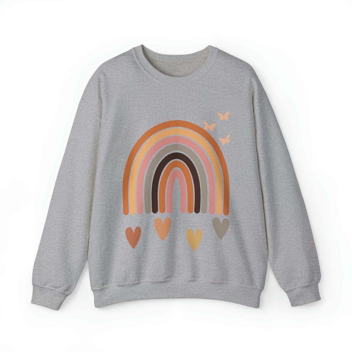 Rainbows And Butterflies, Heavy Blend™ Crewneck Sweatshirt (Available In Other Colors)