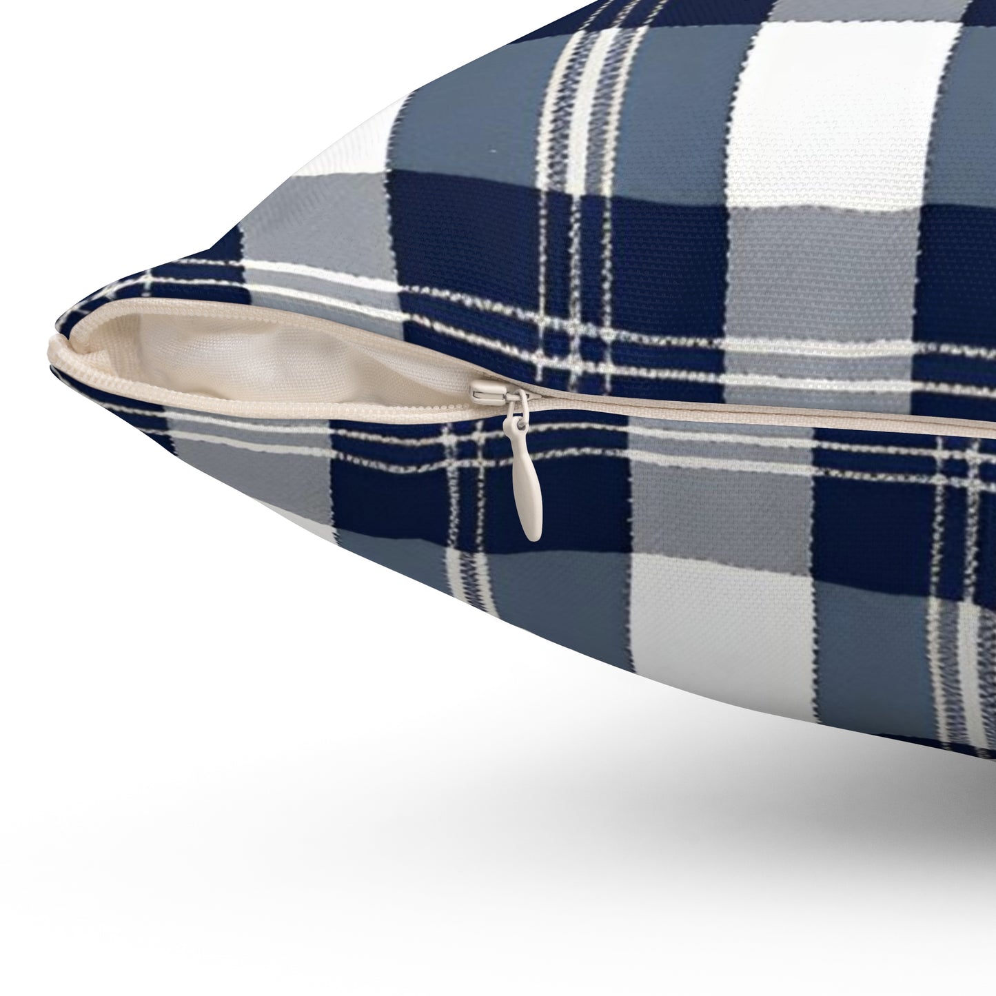 Blue And White Bold Plaid Decorative Throw Pillow