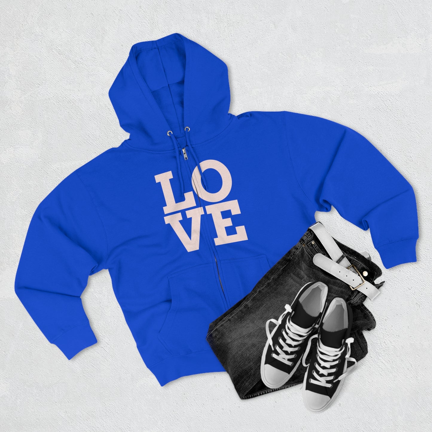 LOVE, Premium Full Zip-Up Hoodie (Available In Other Colors)