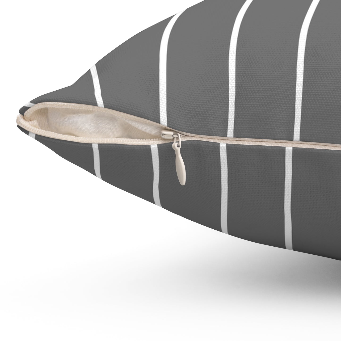 Grey And White Stripe Decorative Throw Pillow