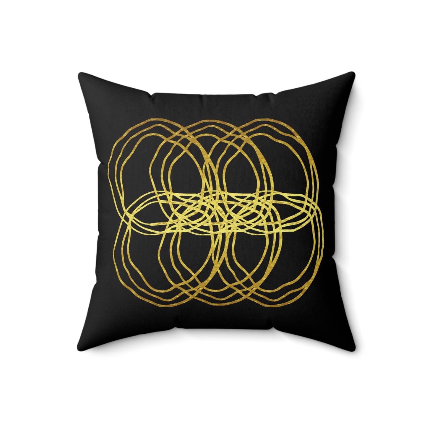 Black And Gold Modern Abstract Decorative Throw Pillow