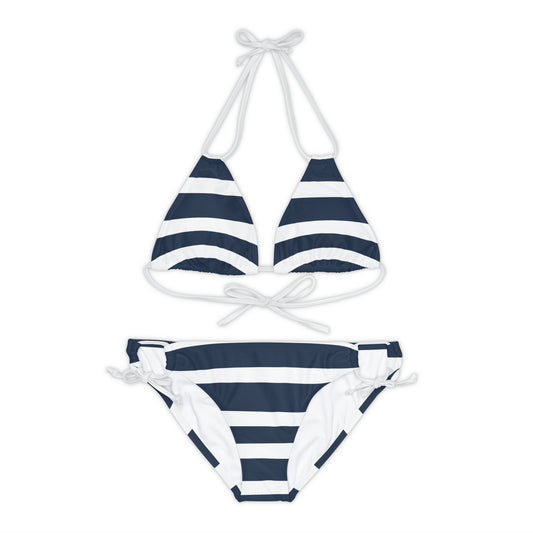 Navy Stripe Two Piece Bikini Set