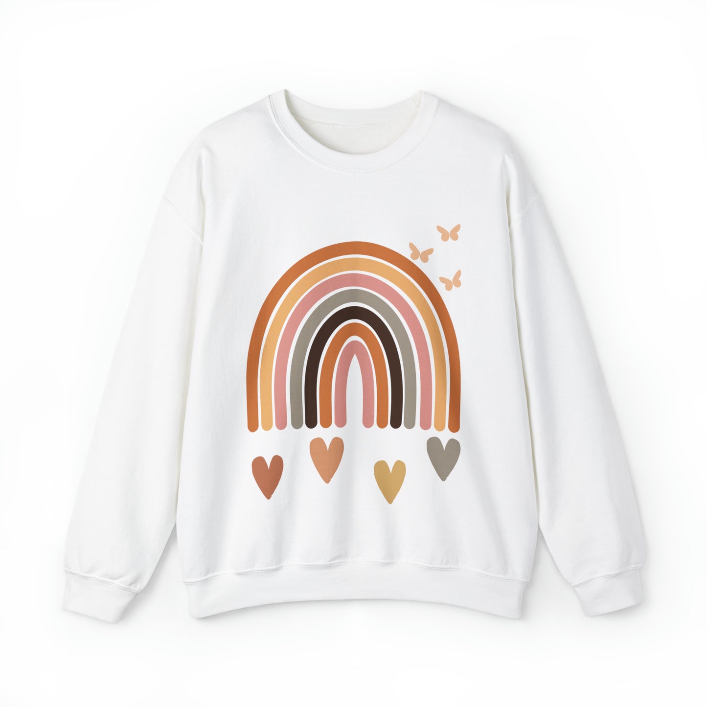 Rainbows And Butterflies, Heavy Blend™ Crewneck Sweatshirt (Available In Other Colors)