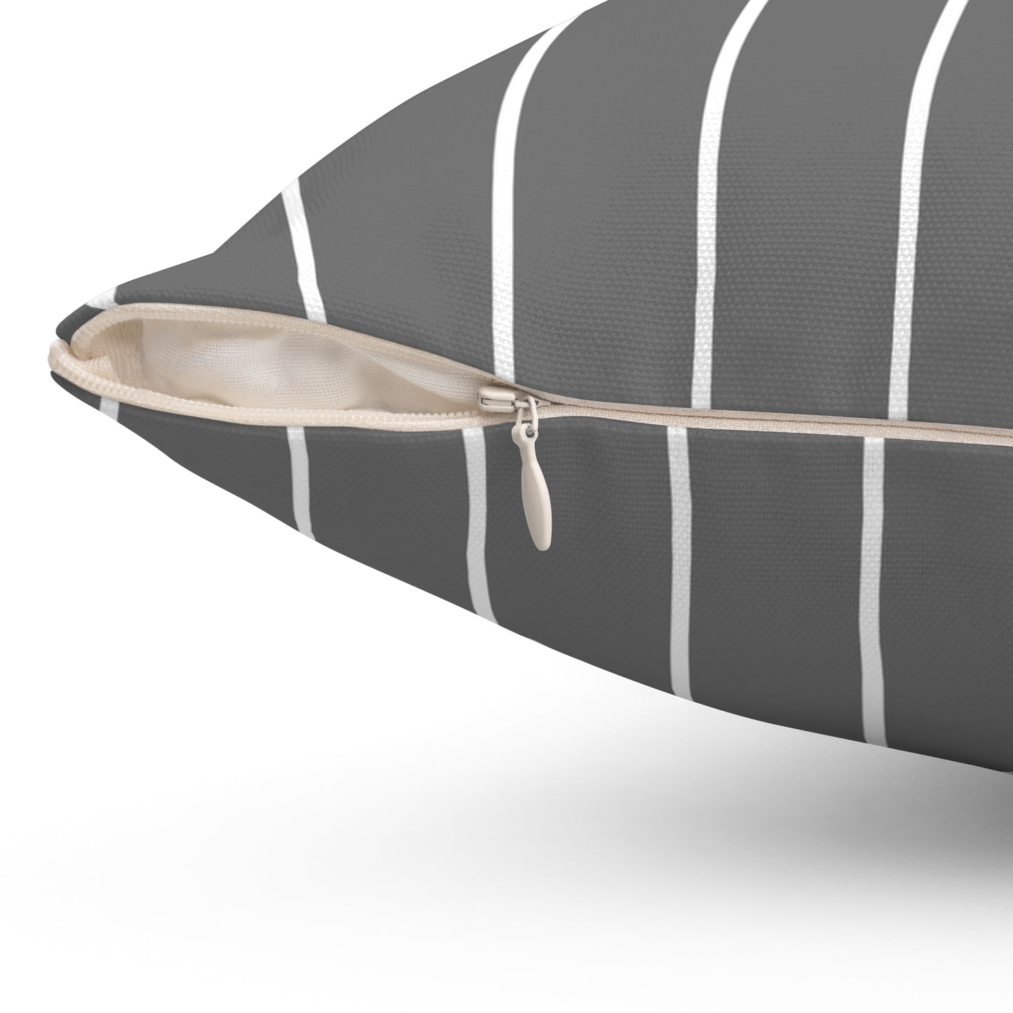 Grey And White Stripe Decorative Throw Pillow