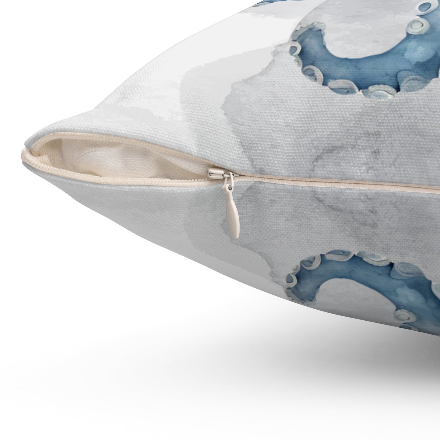 Blue Cream Grey Octopus Decorative Throw Pillow