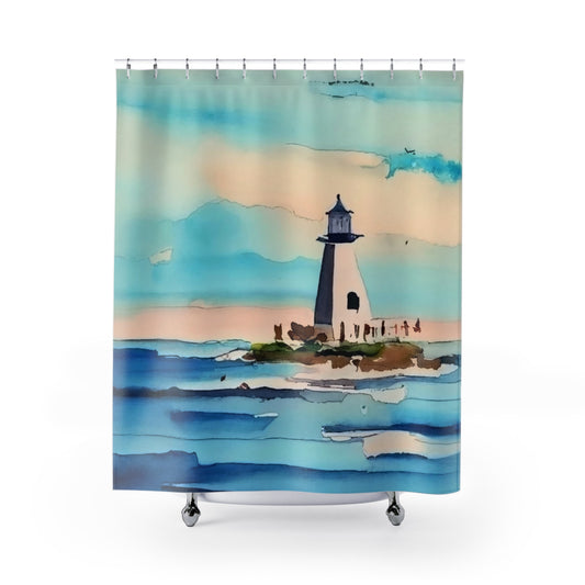 Coastal Lighthouse Shower Curtain