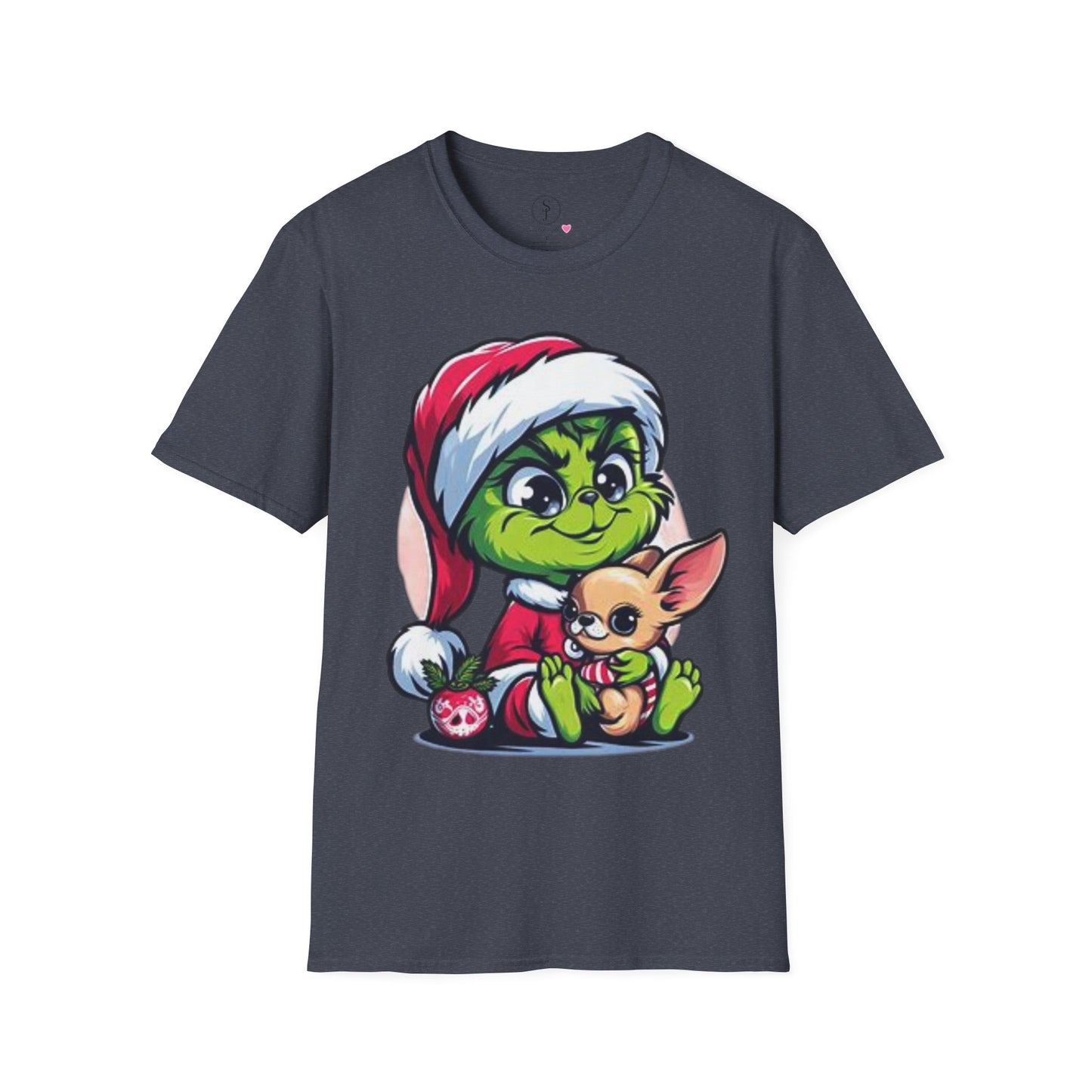 Christmas Vibes, Baby Grinchie And His Chihuahua Short Sleeve T-Shirt (Available In Other Colors) Unisex