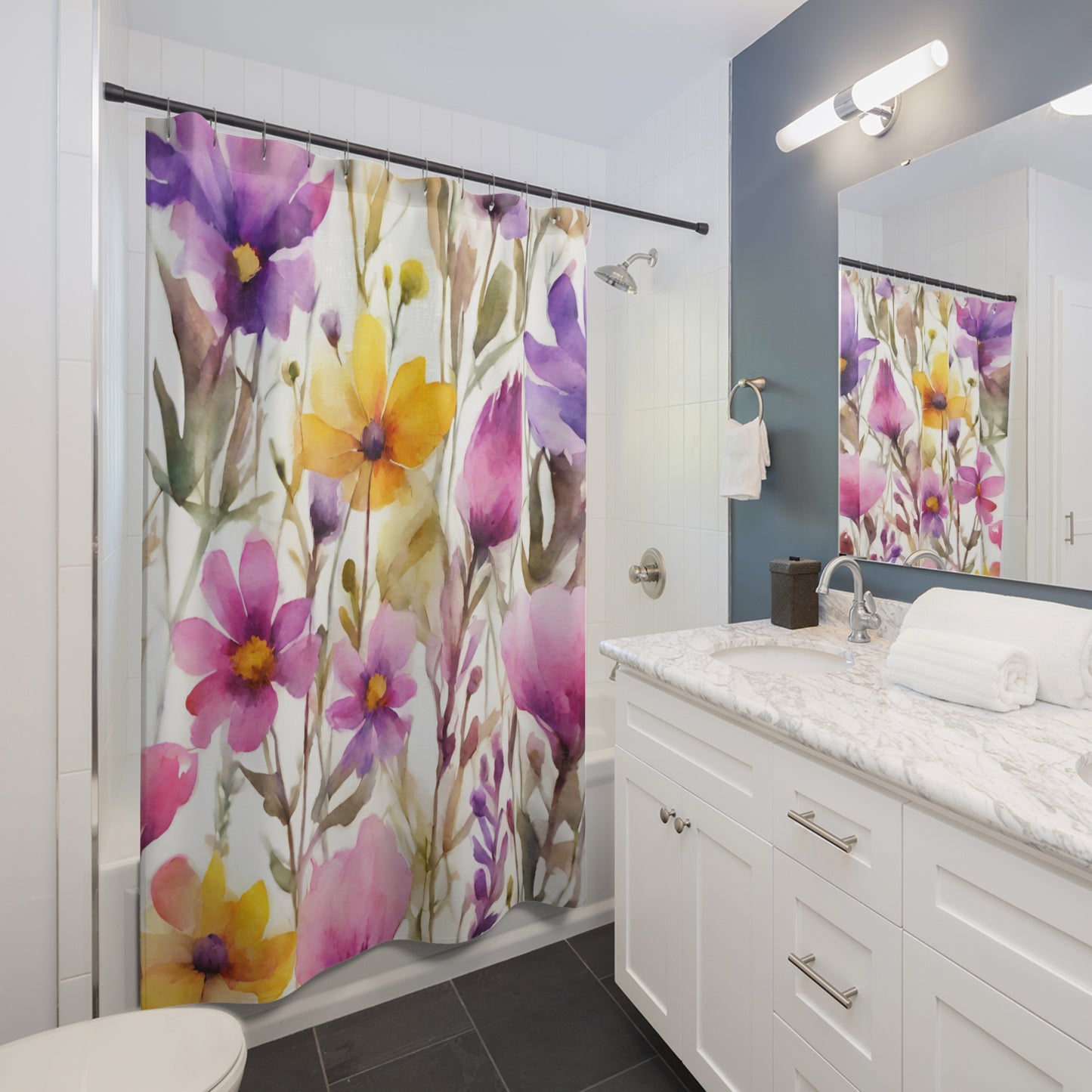 Springtime Wildflower Floral Shower Curtain