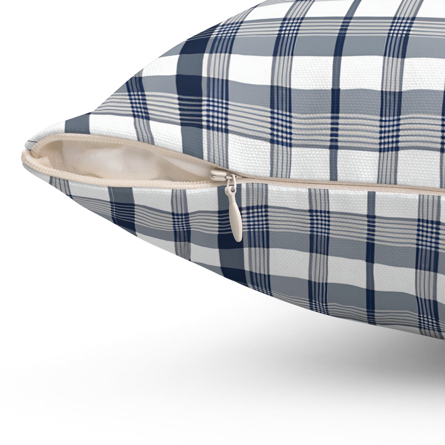Blue White And Grey Plaid Decorative Throw Pillow