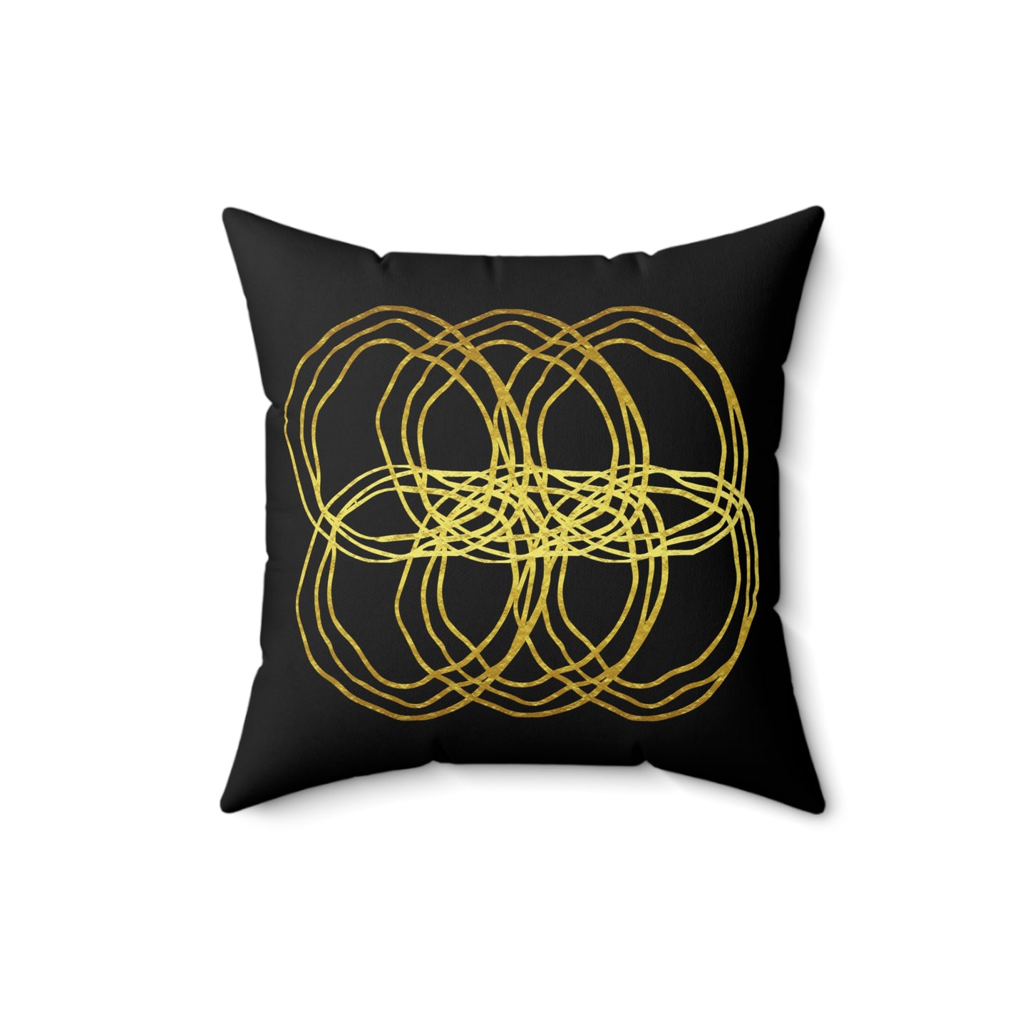 Black And Gold Modern Abstract Decorative Throw Pillow