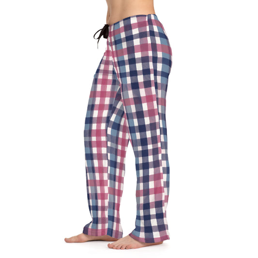 Pink, White, And Blue Plaid Pajammy Lounge Pants