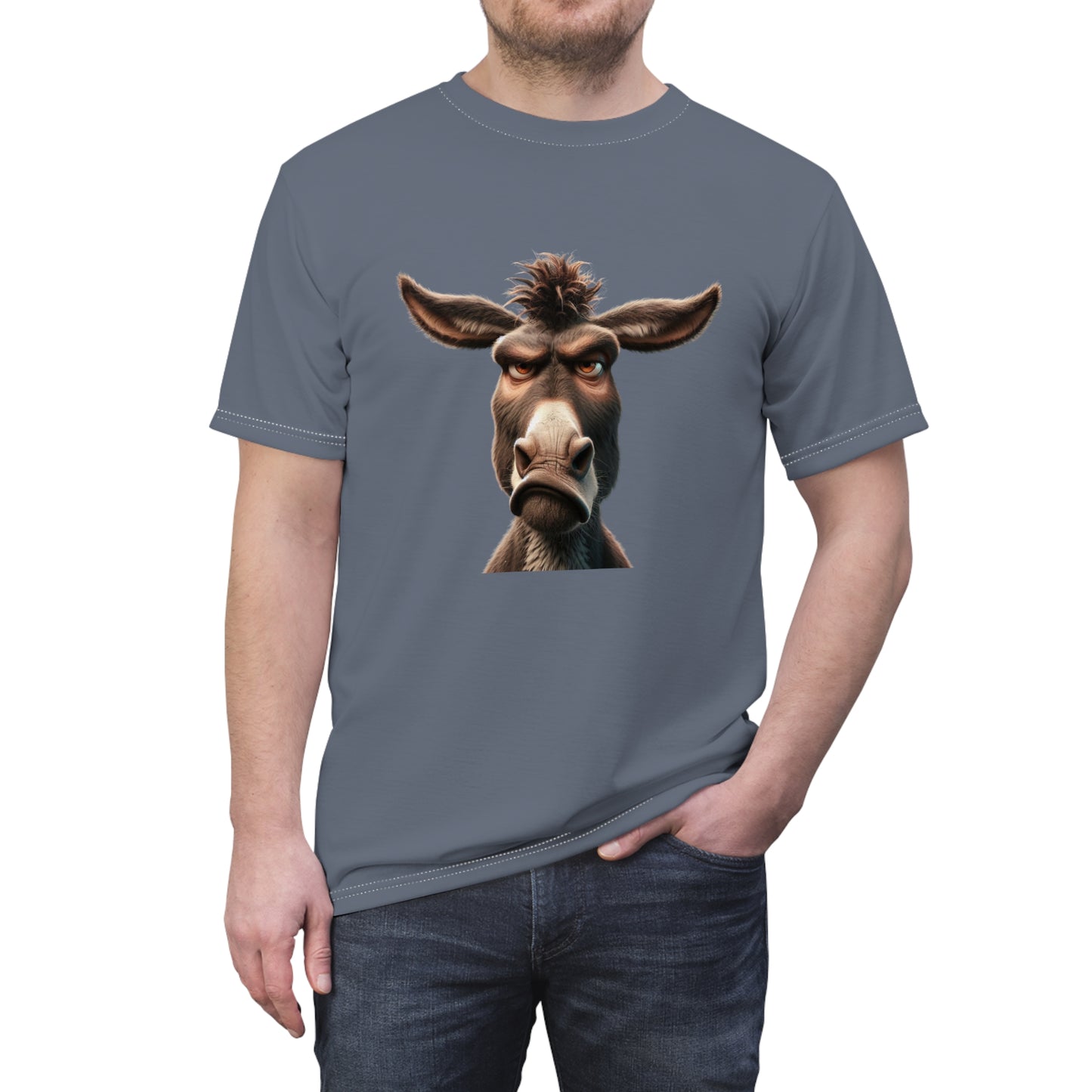 Grumpy Donkey Unisex Longer Body Short Sleeve T-shirt