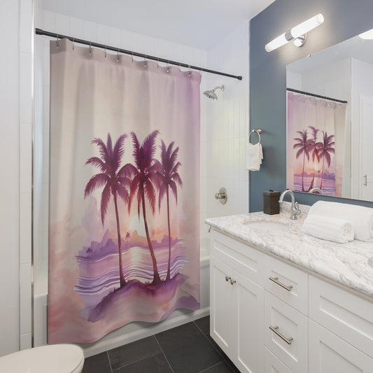 Sunset Paradise Purple And Orange Shower Curtain