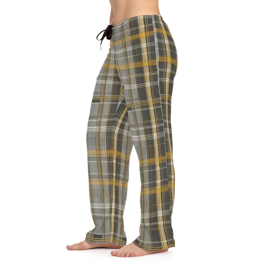 Shades Of Grey & Gold Plaid Pajammy Lounge Pants