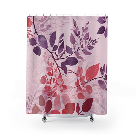 Orange And Purple Fall Leaves Shower Curtain